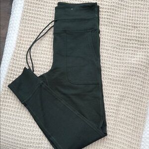 Dark Green Tie Waist Joggers